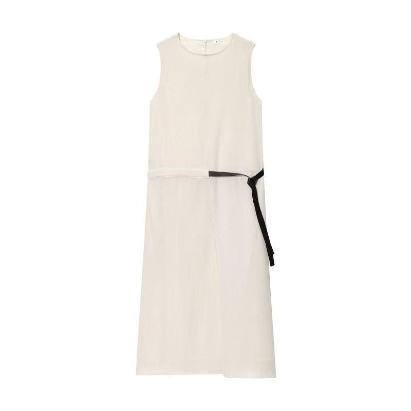 European American Women s Clothing Summer Design Round Collar Waist Sleeveless Long Dress M