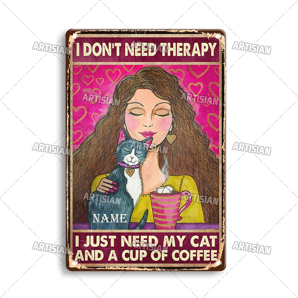 Artisian Coffee Metal Plaque Cute Animal Tin Sign Drinking Funny Decorative Plate Wall Decor Garage Bar Pub Club Hotel Cafe