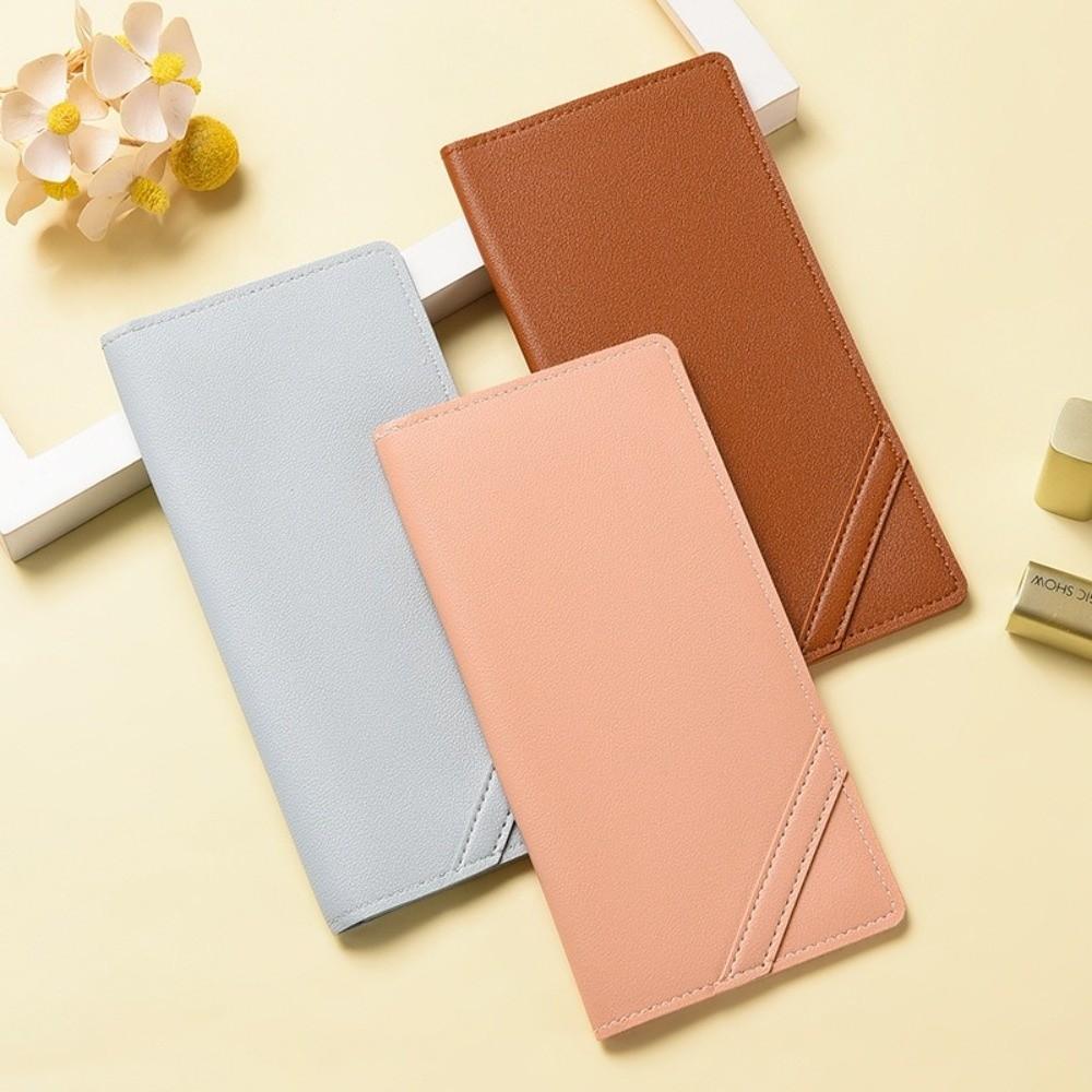 Porte-cartes universel à fentes multiples Couleur unie Cuir PU Étui pour cartes de visite Pochette d'identité Hommes Femmes