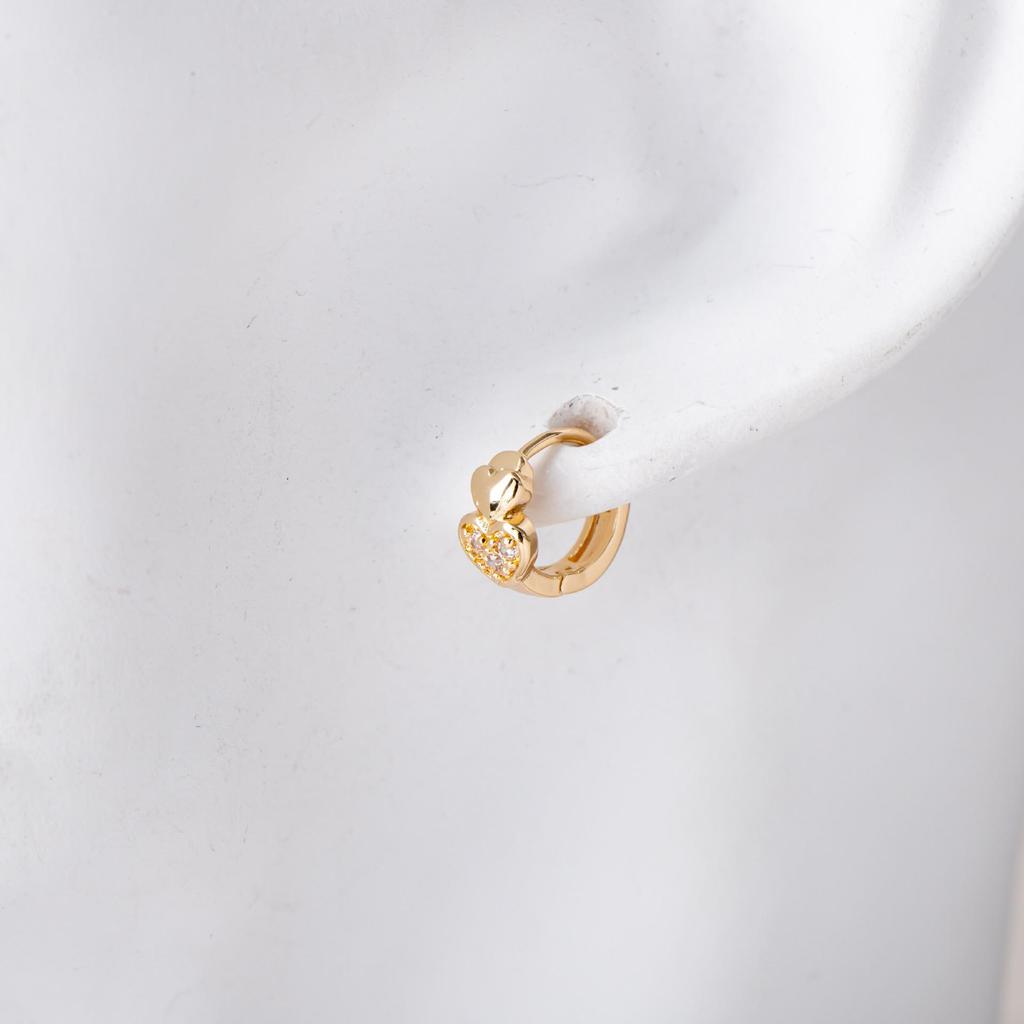 Classic Double Heart Zircon Earrings - European & American Fresh Fashion
