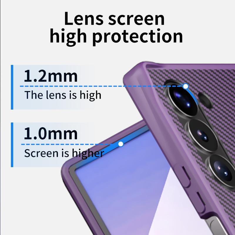 Carbon Fiber Leather Rotating Ring Bracket Phone Case for Samsung Galaxy Z Fold 6 5 4 Fold6 Fold5 Fold Protective Cover