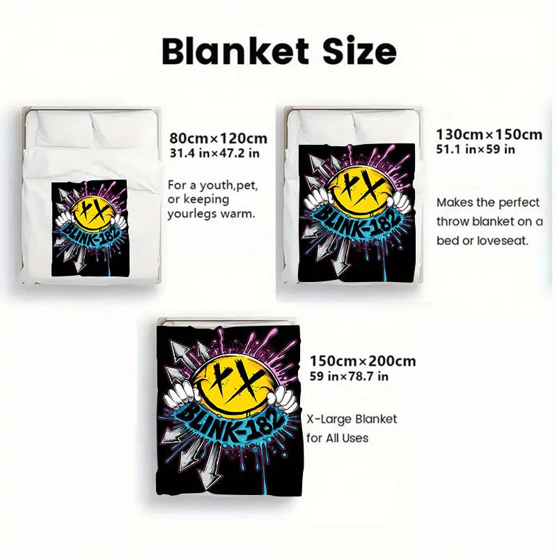 Colorful Stylized Symbols 2D Flat Pattern Flannel Blanket High Quality All Seasons Warmth and Comfort Perfect for Christmas Gifts.