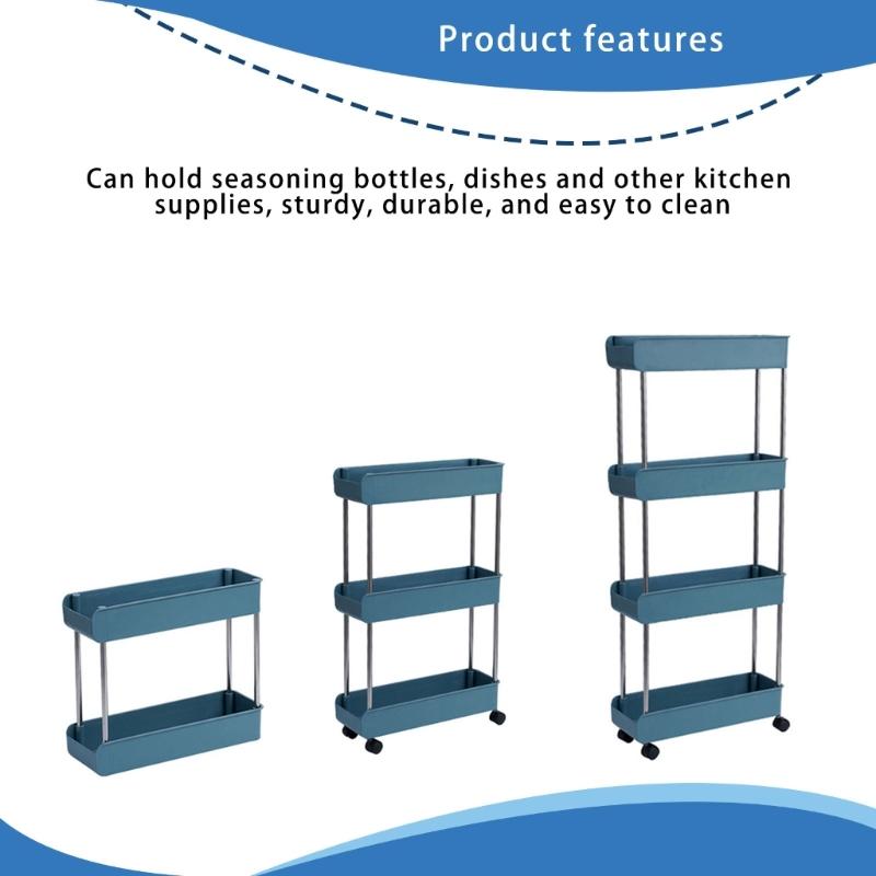 Versatile Rolling Storage Cart Practical Mobile Serving Trolley Functional Kitchen Storage Rack Kitchen Shelf