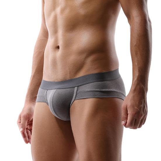 Men Boxer Underwear Low-rise Solid Color U-Convex Panties Soft Breathable Comfortable Slim Fit Elastic Underwear Daily Wear