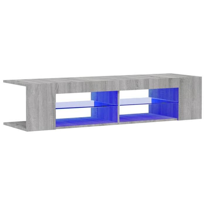 VidaXL Meuble TV avec lumières LED sonoma gris 135x39x30 cm 815694