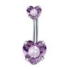 Heart Shape Belly Button Rings Crystal Silver Body Jewelry Navel Piercing  for Party Decoration