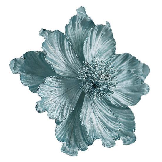 Artificial Christmas Flowers Large Glitter Magnolia Decoration Sparkling Xmas Tree Ornaments Wreath Garland Home Party Decor DIY Crafts