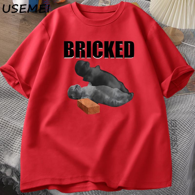 Bricked Funny Cat Knocked Out Tshirt Cat Meme T Shirt Silly Cats Tshirt Summer Unisexs ShortSleeved Cotton Casual TShirt S