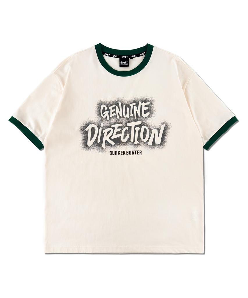 BUNKERBUSTER Typographic Ringer Short Sleeve T-Shirt Mq2Tu258_Green