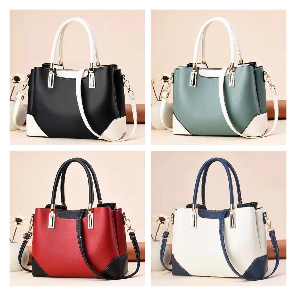 Simplistic Large Capacity Tote Bag 2023 New Women's Bag Cross-border Soft Leather Splicing Big Bag