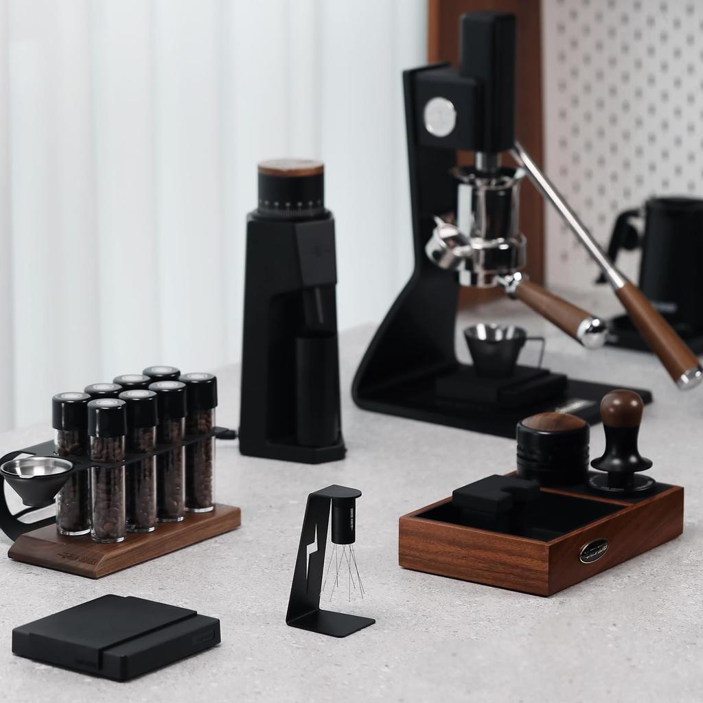 MHW-3BOMBER Espresso Needle 2.0 WDT Tool with 0.4mm Needles, 8 Adjustable Needles, Magnetic Stand, 6 Spare Needles, Stirring Needle, Coffee