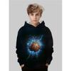 New 3D printed hooded sweatshirt, fashionable long sleeved hooded sweatshirt, comfortable pullover for boys and girls, children's hoodie