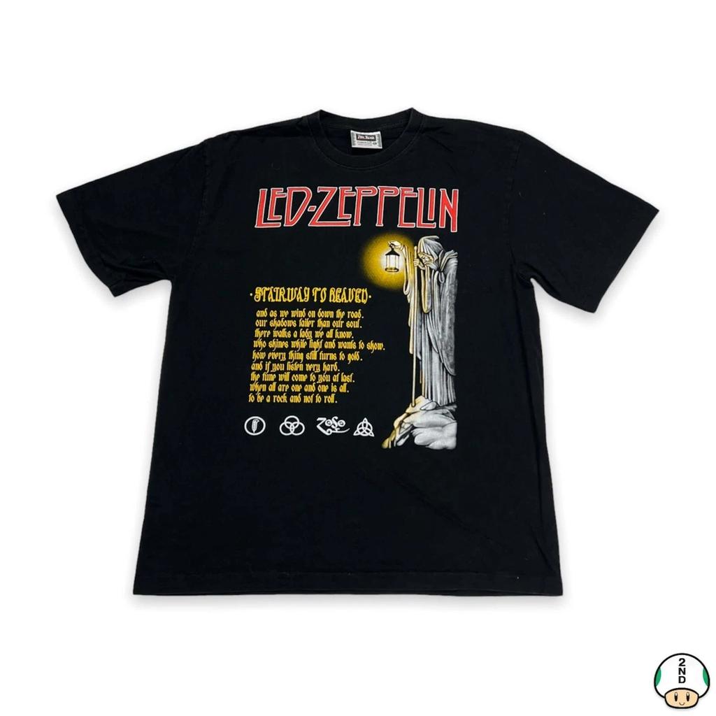 Vintage Y2K Led Zeppelin T Shirt Mens XL Black Stairway To Heaven Band Tee