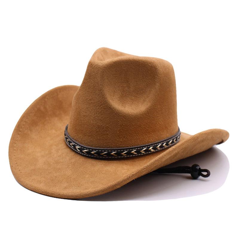 Wildleder Western Cowboy Hut neue charakteristische Textur Britischer Retro Europäischer und Amerikanischer Outdoor Radfahren Sonnenschutz Jazz Zylinder