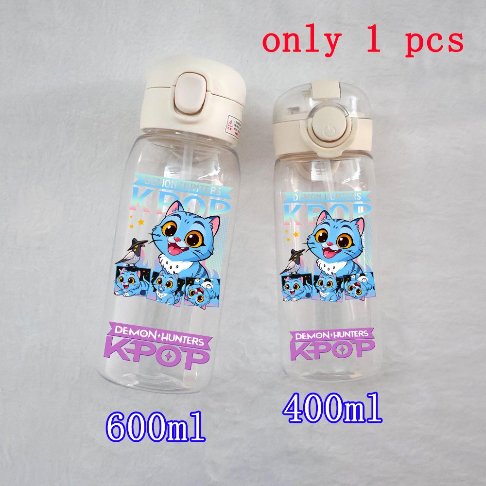 400ML-600ML Animated Movie K-Pop: Demon Hunters HUNTR/X Plastic Large Capacity Water Cup Bottle Gourde Drinking Bottle Gifts