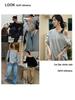Louvre Spring Korean Athflow One-Shoulder Relaxed Sweatshirt for Women