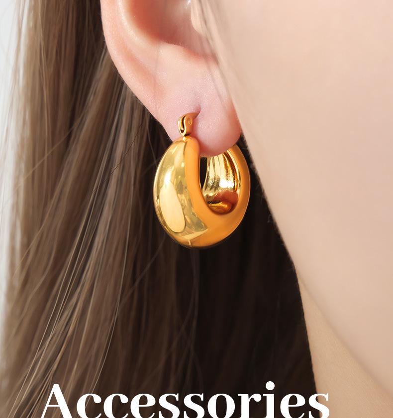 Francuskie Retro Metalowe Tytanowa Stal Nieblaknące Nausznice - Eleganckie, Lekkie Kolczyki dla Kobiet.