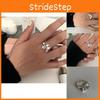 Elegant Geometric Design 925 Sterling Silver Petal Open Ring For Fashionable Women