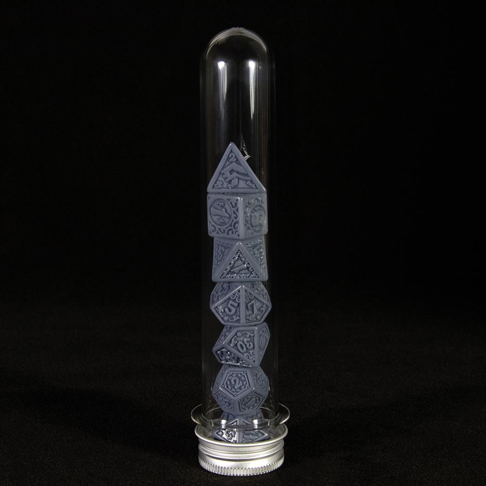7pcs/set Polyhedral Dice with Tube Playing for DND RPG COC Cthulhu Running Team Board Game Accessories