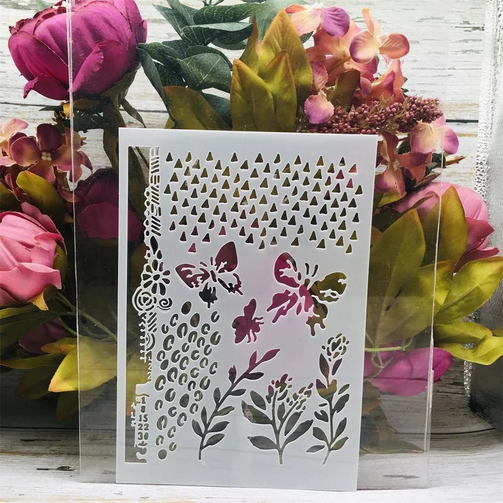 A5 21cm Rete a Maglia Stencil a Strati Pittura Scrapbooking Colorazione Goffratura Album Modello Decorativo