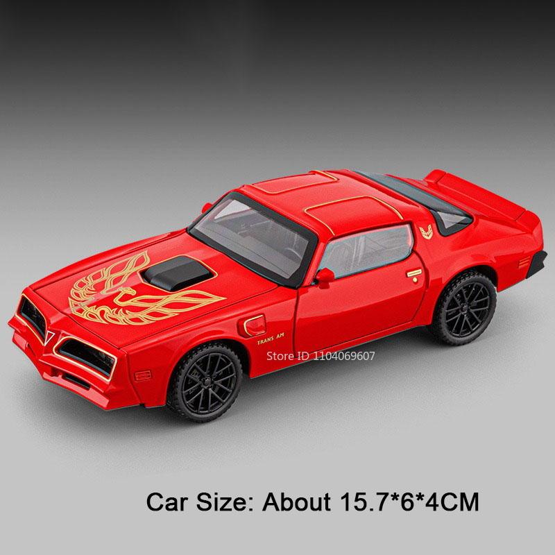 1:32 Alloy Santana Firebird Models Cars Diecast Toys Doors Opened Miniature Toy Car with Light Music Vehicles for Model Ornament