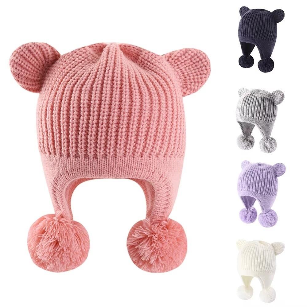 Fleece Lined Baby Winter Hat 2 Cute Ears Warm Fleece Hat Fashionable Kids Knit Hat  Winter Season
