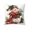Christmas Snowman Pillow Case Cushion Cover Square Graphic Pillow Cover Kawaii Pillowcases For Sofa Home Decorative
