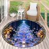 Cute Christmas Day Gift Bell Santa Claus Snowman Christmas Tree round rug Home Soft Decorative Anti slip Chair Mat Carpet Outdoor Floor Mat Carpet 11