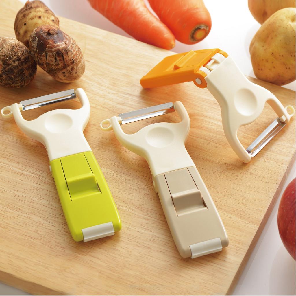 Akebono Made In Grips and Moves To Safely Changes To Two Vegetable and Vegetable Safe Peeler for Round Vegetables Peeler, Orange, Japan, Peel, Modes