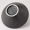 Kajual Life (Kakuni) Mino Ware "Black Specialty Ramen Bowl" - Shibuki (Splash) Design, Kiritate (Cut-off) Bowl, Approx. 20cm Diameter x 9cm Height, St