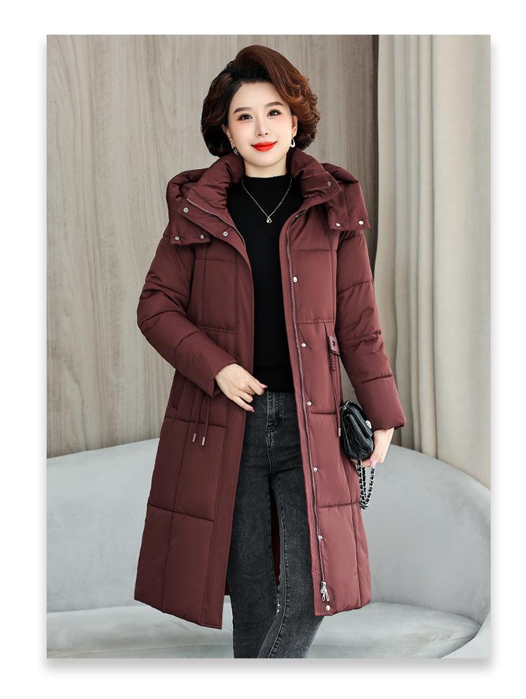 Podzimní a zimní dámské bundy pro ženy středního a staršího věku, dámské bundy slim střihu střední délky, zateplené, větruodolné