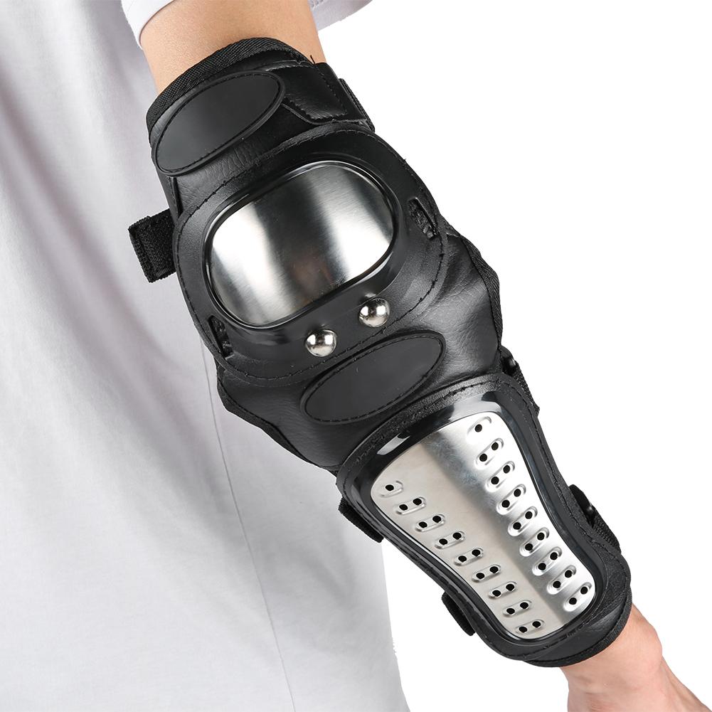 4 Pcs Stainless Steel Anti Fall Elbow Knee Pads Shin Guards Protective Gear Set for Outdoor Sports Motorcycle