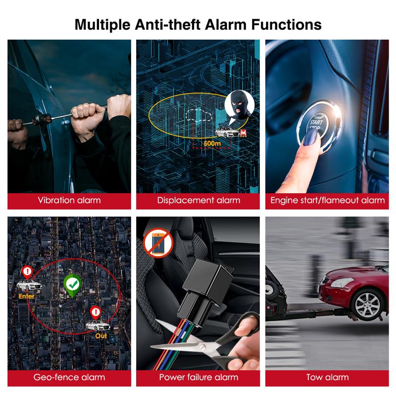 2G 4G CJ730 Plus 9-95V Relay GPS Tracker Car Motorcycle ACC Status Tow Away Power Off SMS Alarm Shock Move Call Cut Oil Locator