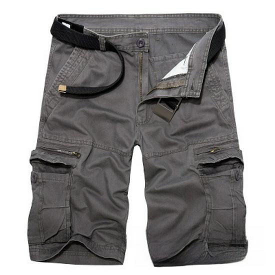 Pantaloni scurți cargo lungi de plajă pentru bărbați cu buzunare multiple, croială largă, mărimi mari disponibile