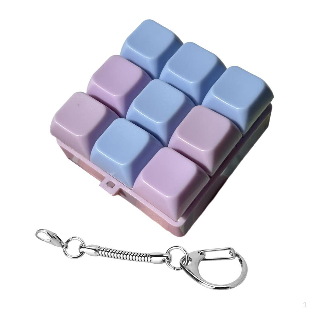 9 Keys Mechanical Keyboard Keychain Portable Lightweight Novelty Gift Creative Home Toy