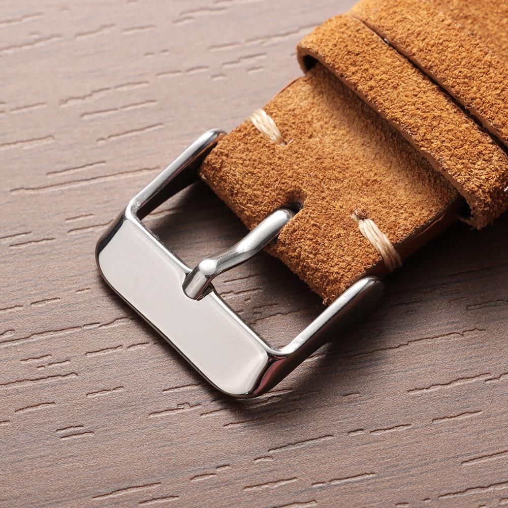 14mm 16mm 18mm 20mm 22mm Zamszowy Pasek do Zegarka Szary Vintage Pasek Zamienny Bransoletka Ręcznie Szyty Pasek do Zegarka dla Oris