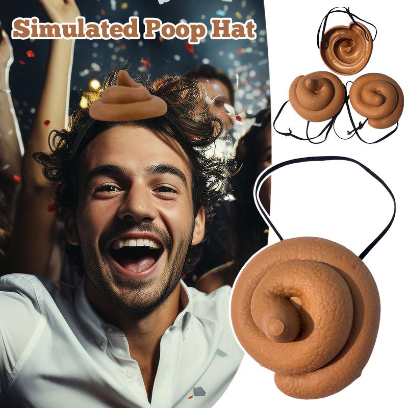 10pcs Funny Simulation Poop Hat Cute Headwear for Kids Novelty Christmas Halloween Party Hat Dress-up Cosplay Accessories Props