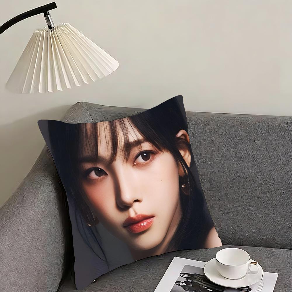 Karina - aespa Cushion Cover Reversible Plush Pillow Cover – For car, sofa, bedroom, perfect as a gift.