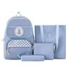 Four-Piece Backpack Set Campus Schoolbag Middle School Students' Light Large Capacity Computer Bag