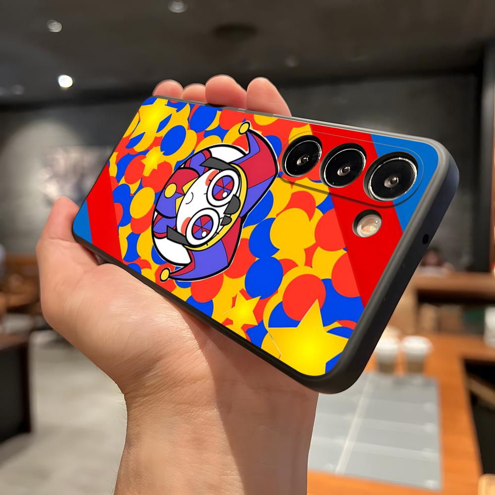 Niesamowite etui na telefon D-Digital C-Circus do Samsung A56 A36 A26 A16 A15 A25 A35 A55 A14 A34 A24 A54 Czarne Miękkie