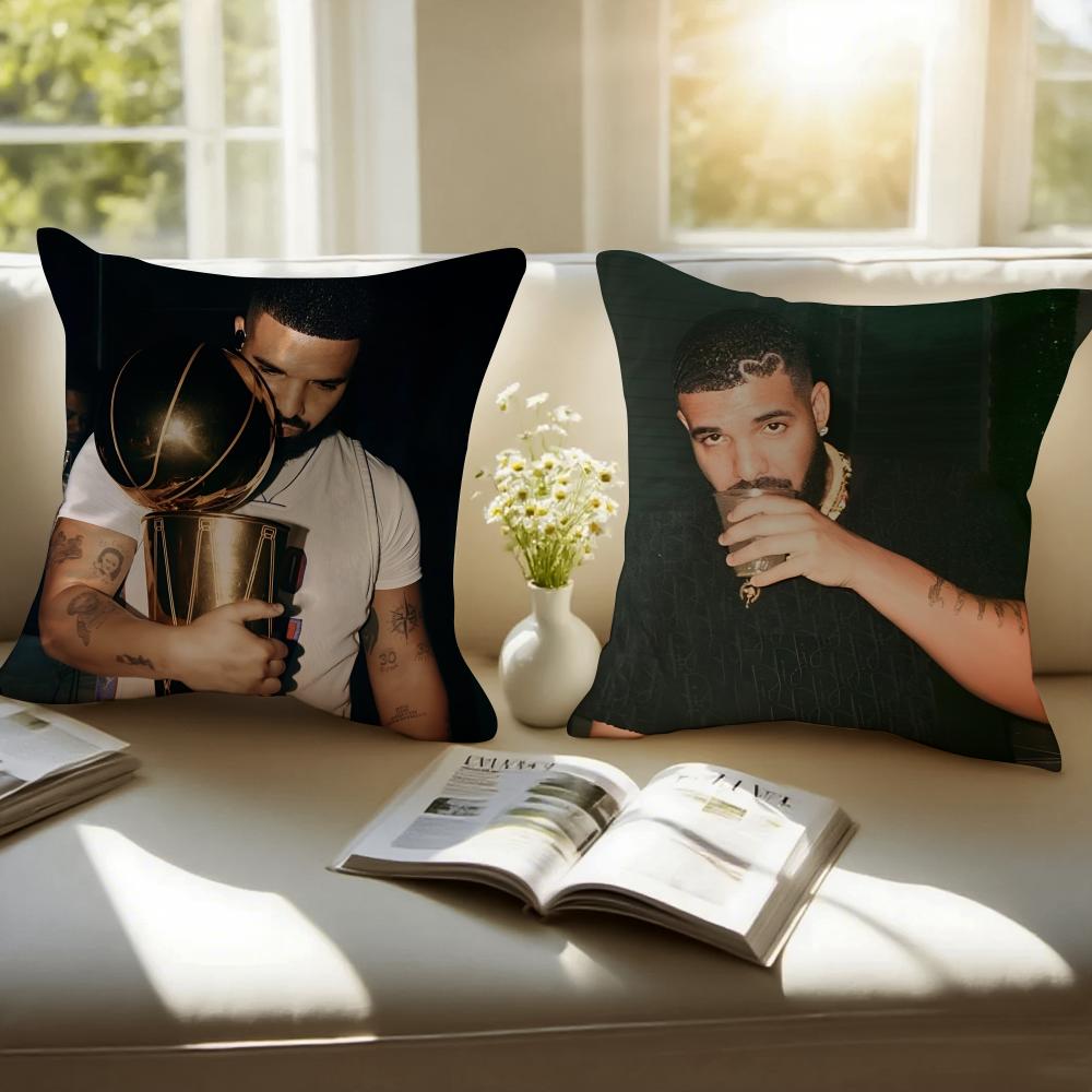 Hot Cool Singer D-Drake Cushion Cover Pillowcase Short Plush Invisible Zipper Room Sofa Cushion Cover