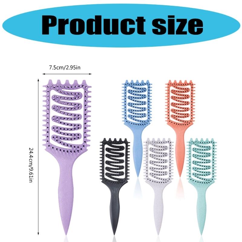 Curly Hair Brush Practical Hair Comb Hairdressing Brush Hollow Out Hair Brush Massage Comb Detangling Hair Brush