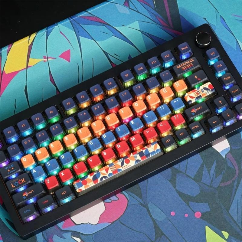 ASA Profile PBT Keycap Set 120 Keys Geometric Design For Mechanical Keyboards Switches 61 108 Layouts Keyboards Keycaps