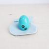 Mini Urn with Paw Print, Egg-Shaped, for Divided Ashes, Pet Memorial Service, Includes Pouch (Blue)
