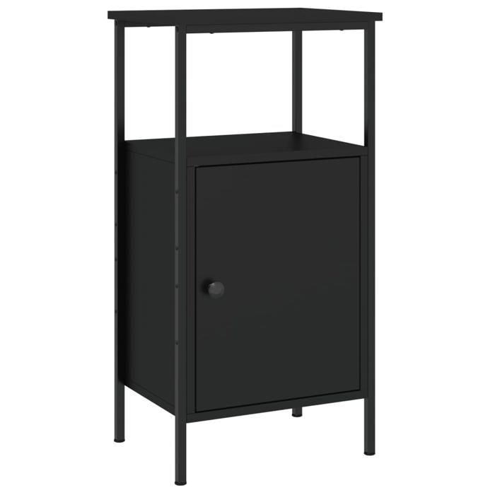VidaXL Table de chevet noir 41x31x80 cm bois d’ingénierie 825923
