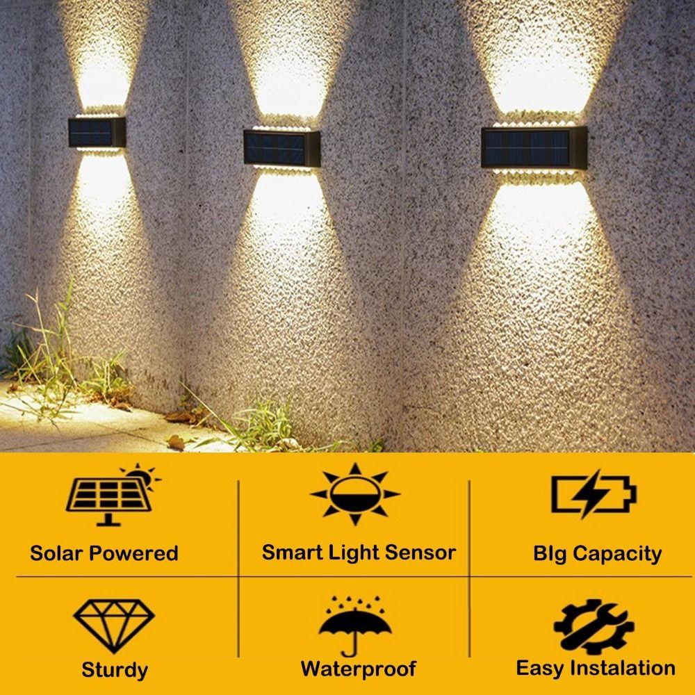 16LEDs LED Solar Light Warm Light Outdoor Lighting Landscape Solar Wall Lamp  Yard