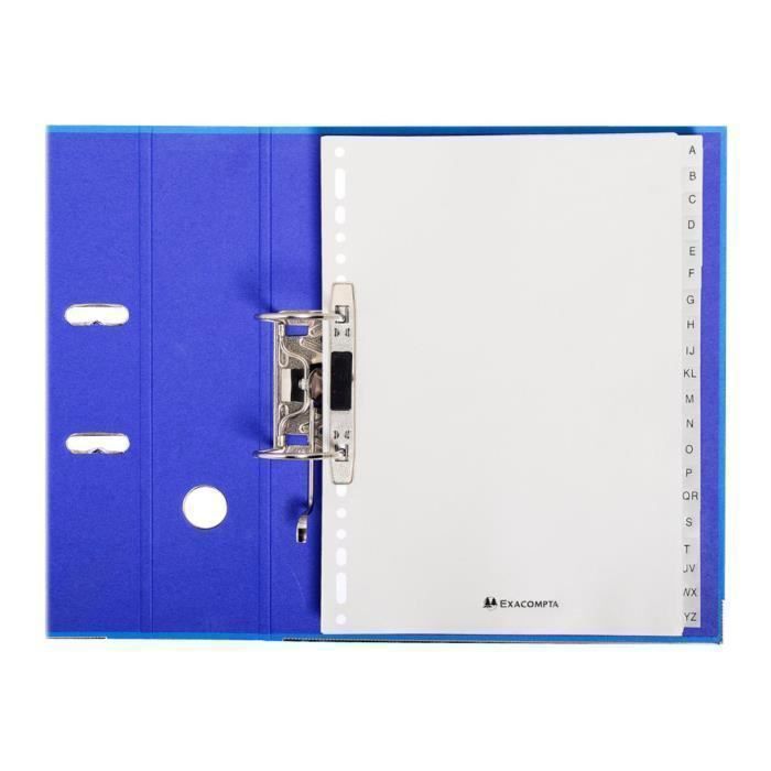 Exacompta Intercalaire 20 positions A-Z A4 à onglets gris
