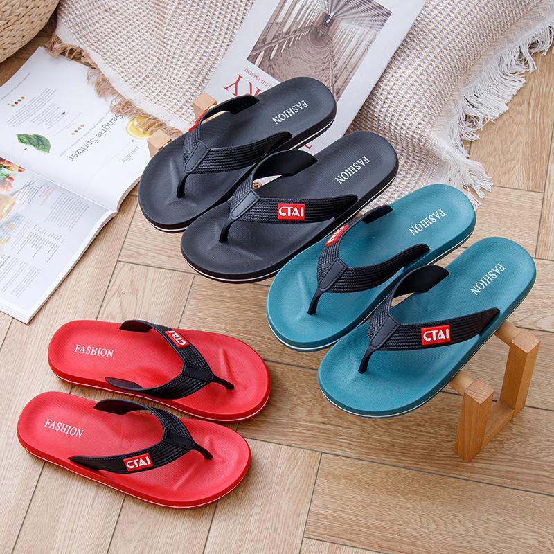 Fashion Men Summer Anti-slip Flip Flops Beach Sandals Casual Flat High Quality Slippers Home Shoes
