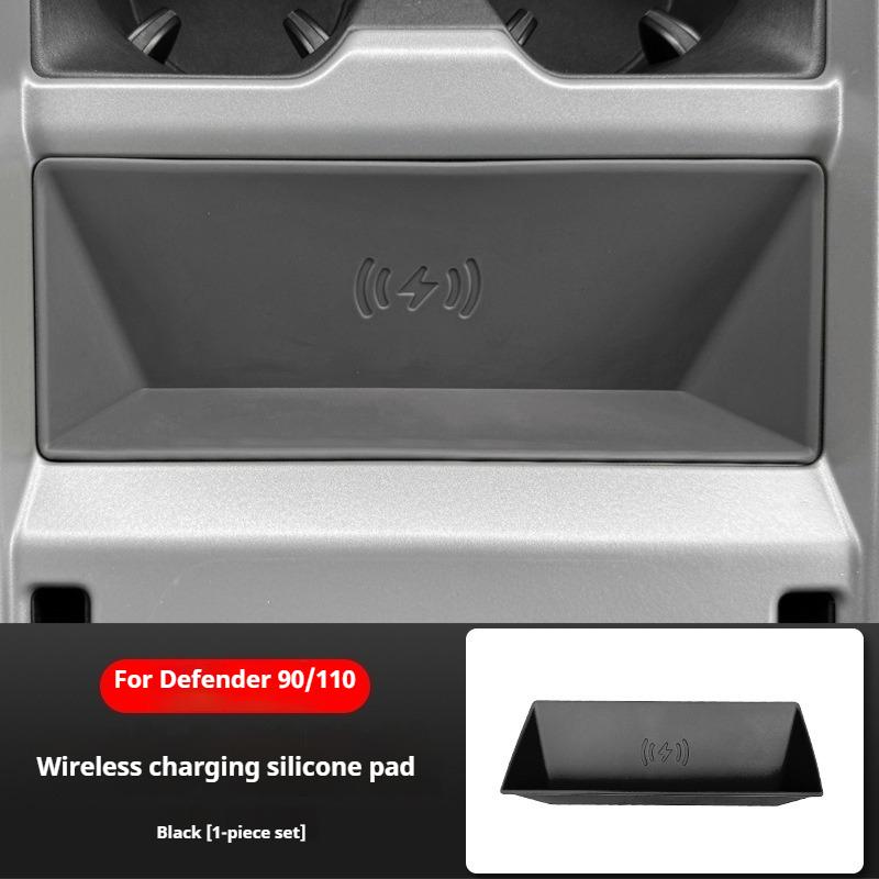 For Land Rover Defender 90 110 2025 Car Central Console Silicone Wireless Charging Pad Water Cup Holder Rear Armrest Cup Coaster