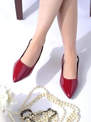 Shoetopia Solid Slingback Pointed Toe  Flat Sandals For Women & Girls